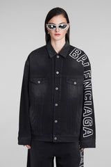 Balenciaga Denim Jackets In Black Cotton - Women - Piano Luigi