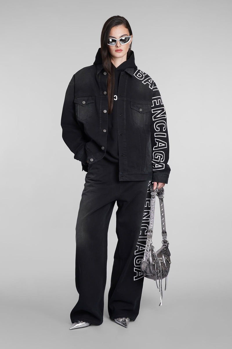 Balenciaga Denim Jackets In Black Cotton - Women - Piano Luigi