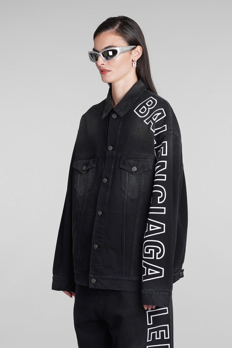 Balenciaga Denim Jackets In Black Cotton - Women - Piano Luigi