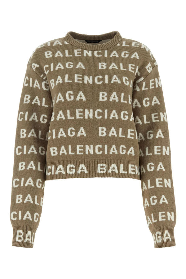 Balenciaga Dove Grey Wool Blend Sweater - Women - Piano Luigi