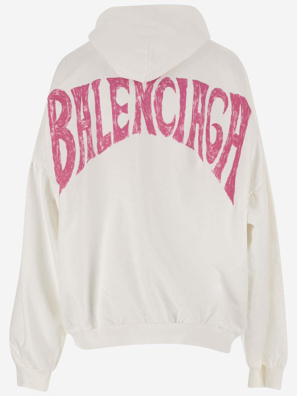 Balenciaga Graphic Printed Cotton Hoodie - Women - Piano Luigi