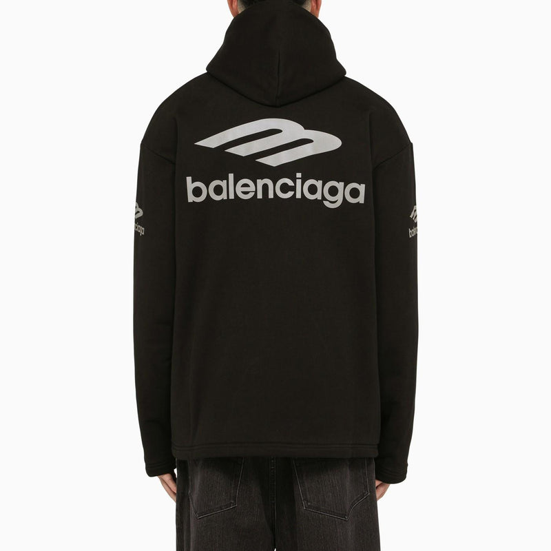 Balenciaga Icon 3b Sport Hoodie Black - Men - Piano Luigi