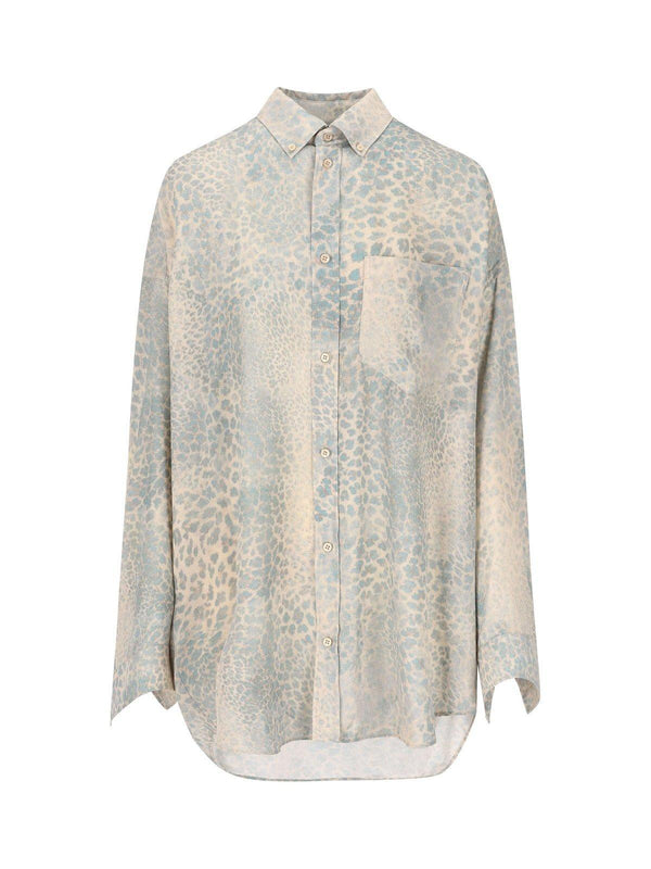 Balenciaga Leo Bleached Long-sleeved Shirt - Women - Piano Luigi