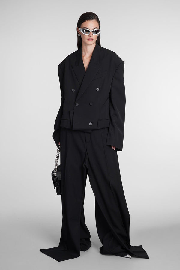 Balenciaga Pants In Black Wool - Women - Piano Luigi