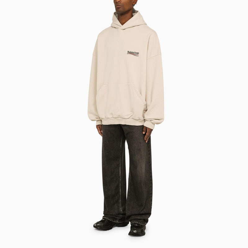 Balenciaga Political Campaign Beige Hoodie - Men - Piano Luigi