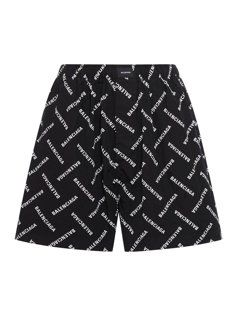 Balenciaga Pyjama Shorts Bal Diagonal Allover Poplin - Men - Piano Luigi