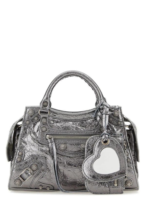 Balenciaga Silver Nappa Leather Neo Cagole Xs Handbag - Women - Piano Luigi