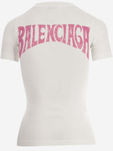 Balenciaga Stretch Cotton T-shirt With Graphic Print - Women - Piano Luigi