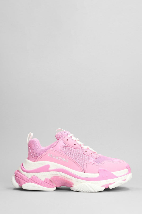 Balenciaga Triple S Sneakers In Rose-pink Polyester - Women - Piano Luigi