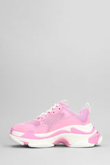 Balenciaga Triple S Sneakers In Rose-pink Polyester - Women - Piano Luigi