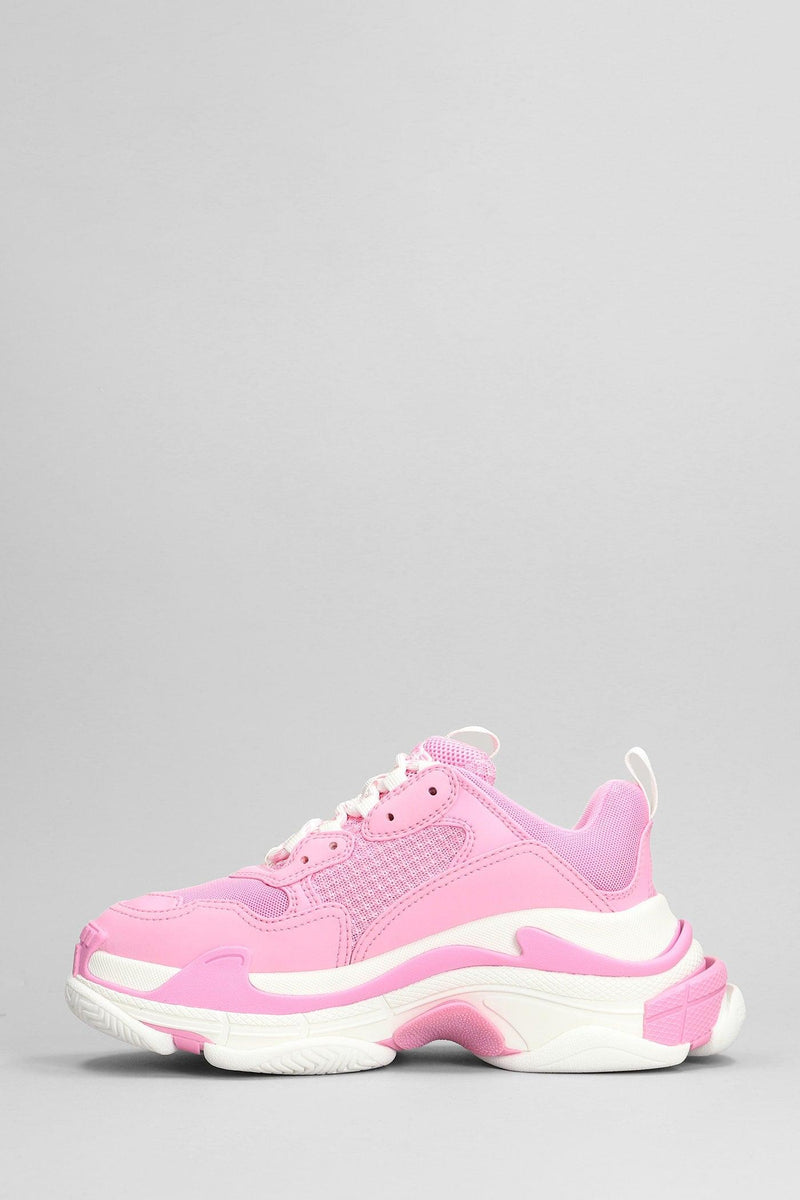 Balenciaga Triple S Sneakers In Rose-pink Polyester - Women - Piano Luigi