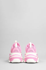 Balenciaga Triple S Sneakers In Rose-pink Polyester - Women - Piano Luigi