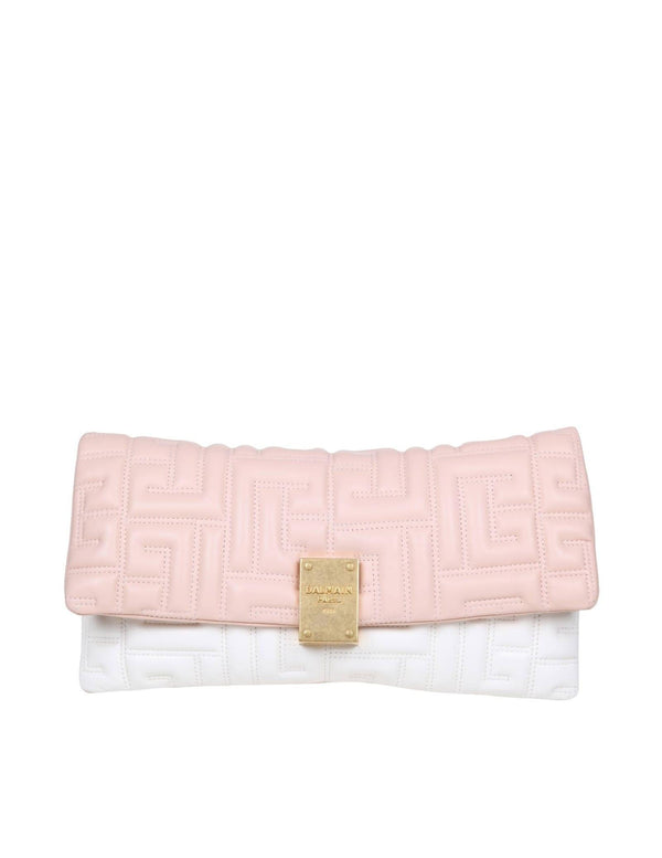 Balmain 1945 Soft Clutch Bag In Monogram Quilted Leather - Women - Piano Luigi