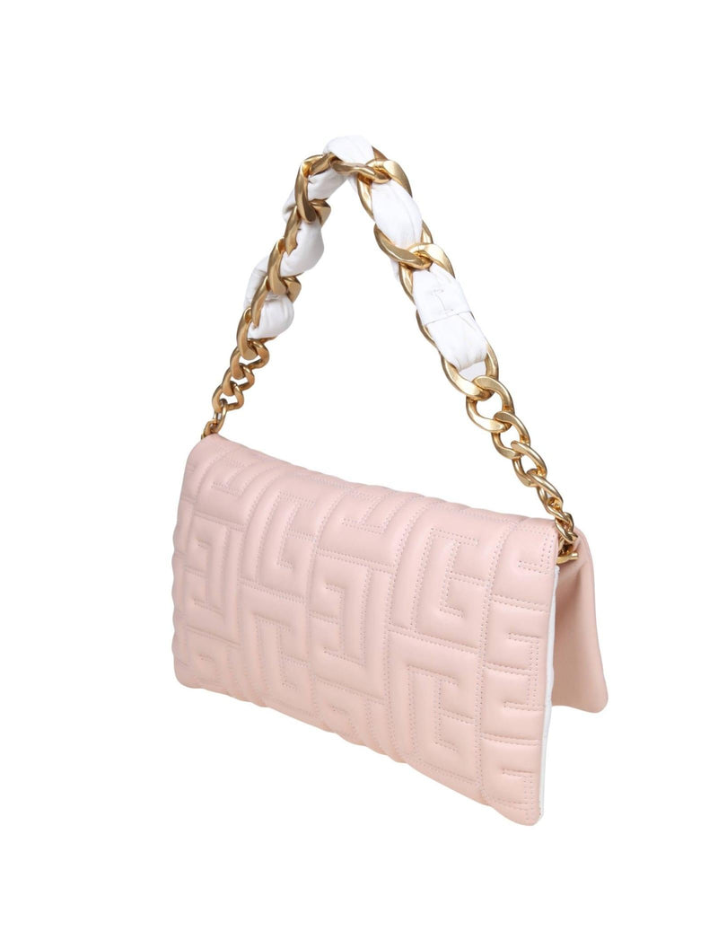 Balmain 1945 Soft Clutch Bag In Monogram Quilted Leather - Women - Piano Luigi