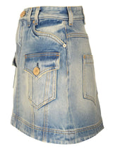 Balmain A-line Mini Denim Skirt - Women - Piano Luigi