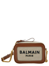 Balmain b-army Brown Crossbody Bag With Contrasting Logo Detail In Leather Woman - Women - Piano Luigi