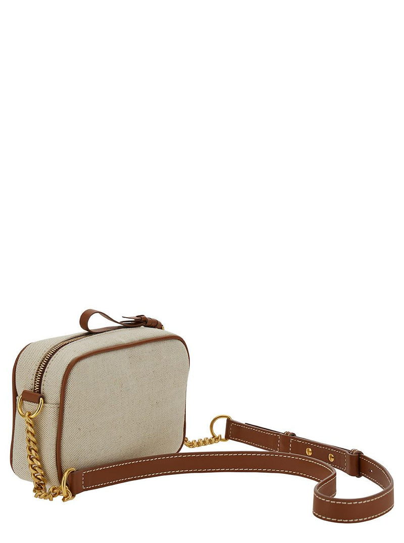 Balmain b-army Brown Crossbody Bag With Contrasting Logo Detail In Leather Woman - Women - Piano Luigi