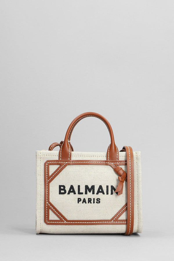 Balmain B Army Hand Bag In Beige Cotton - Women - Piano Luigi