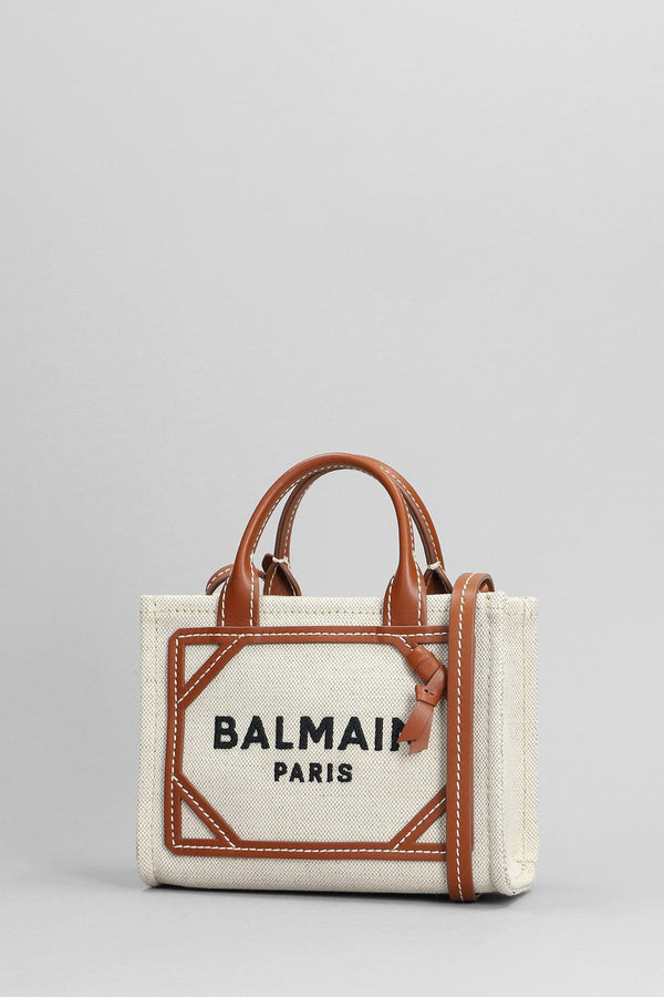 Balmain B Army Hand Bag In Beige Cotton - Women - Piano Luigi