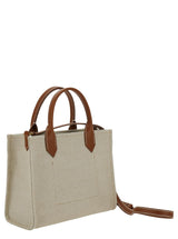 Balmain b-army Mini Beige Tote Bag With Logo Detail In Canvas Woman - Women - Piano Luigi