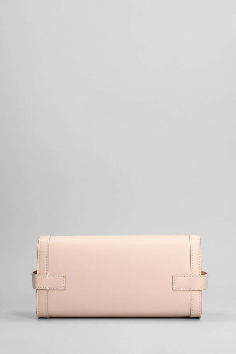 Balmain B Buzz Clutch In Rose-pink Leather - Women - Piano Luigi