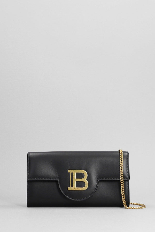 Balmain B Buzz Wallet In Black Leather - Women - Piano Luigi