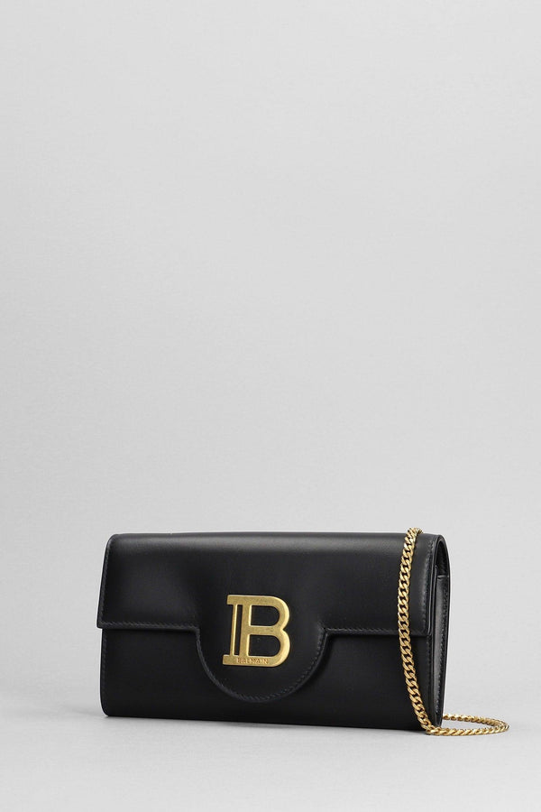 Balmain B Buzz Wallet In Black Leather - Women - Piano Luigi