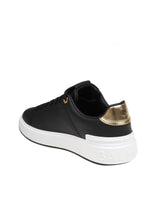 Balmain B-court Sneakers In Black And Gold Leather - Women - Piano Luigi