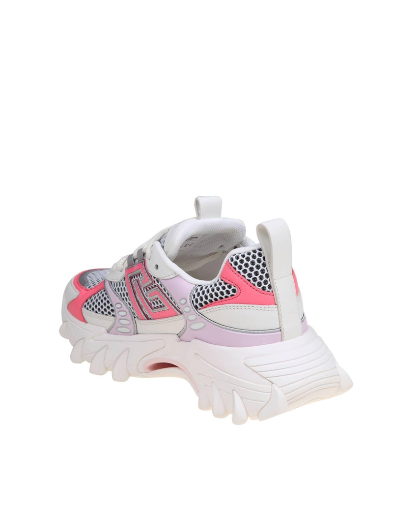 Balmain B-east Sneakers In Mix Of White And Pink Materials - Women - Piano Luigi