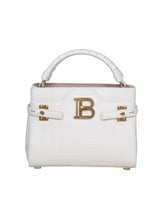 Balmain Bbuzz Handbag In Monogram Leather - Women - Piano Luigi