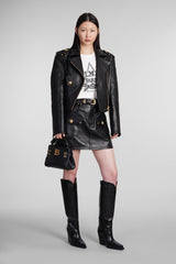 Balmain Biker Jacket In Black Leather - Women - Piano Luigi