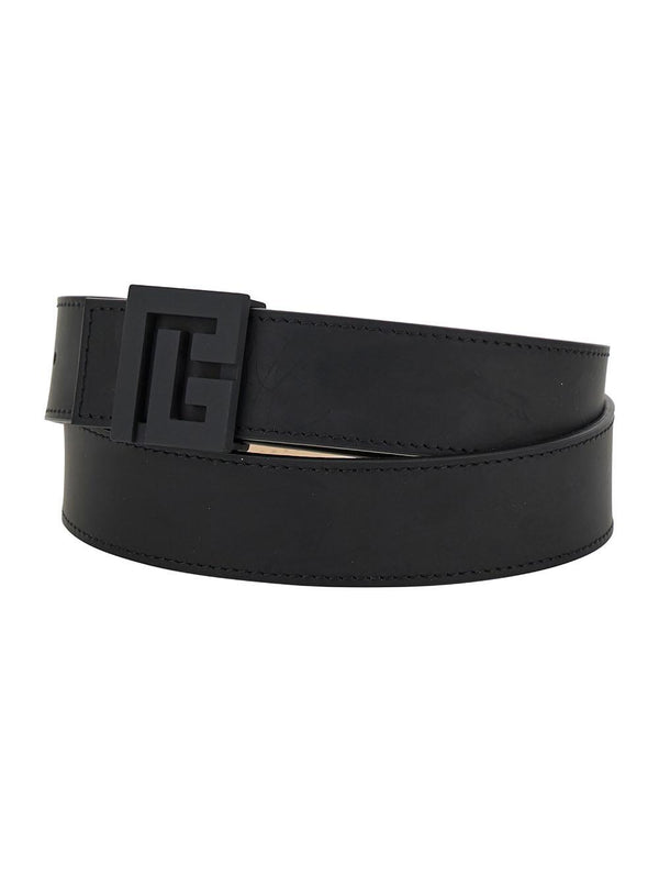 Balmain Black Belt With Logo Buckle Detail In Leather Man - Men - Piano Luigi