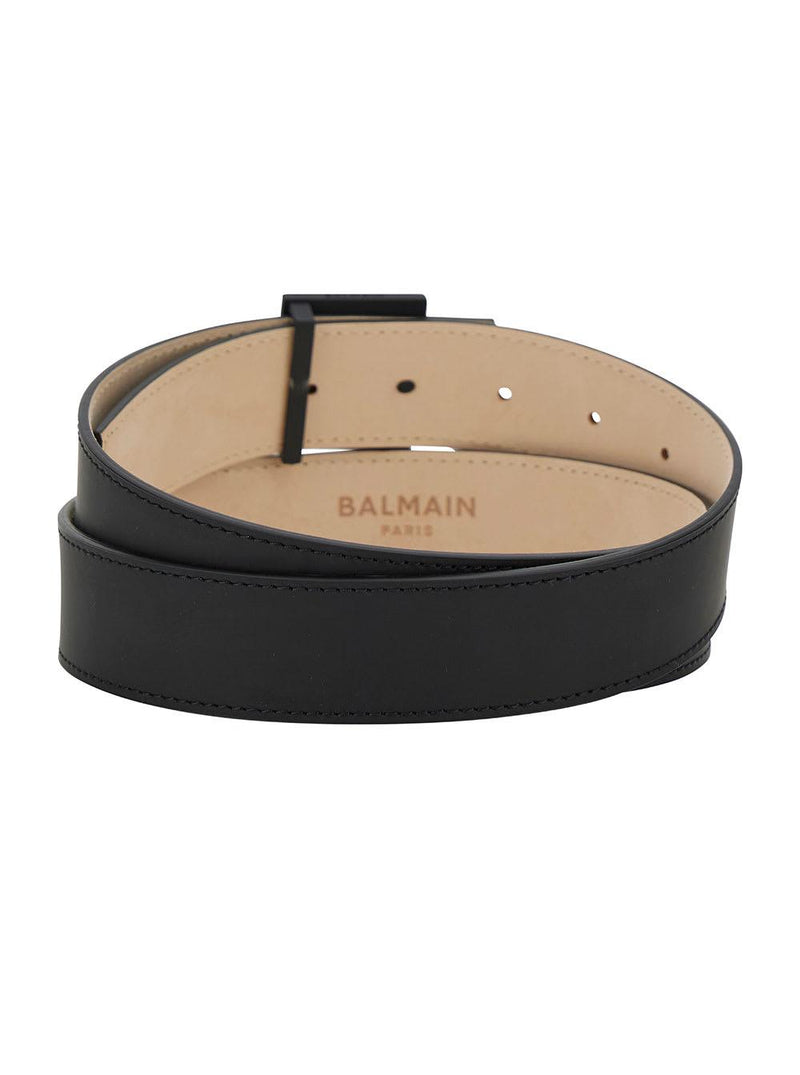 Balmain Black Belt With Logo Buckle Detail In Leather Man - Men - Piano Luigi