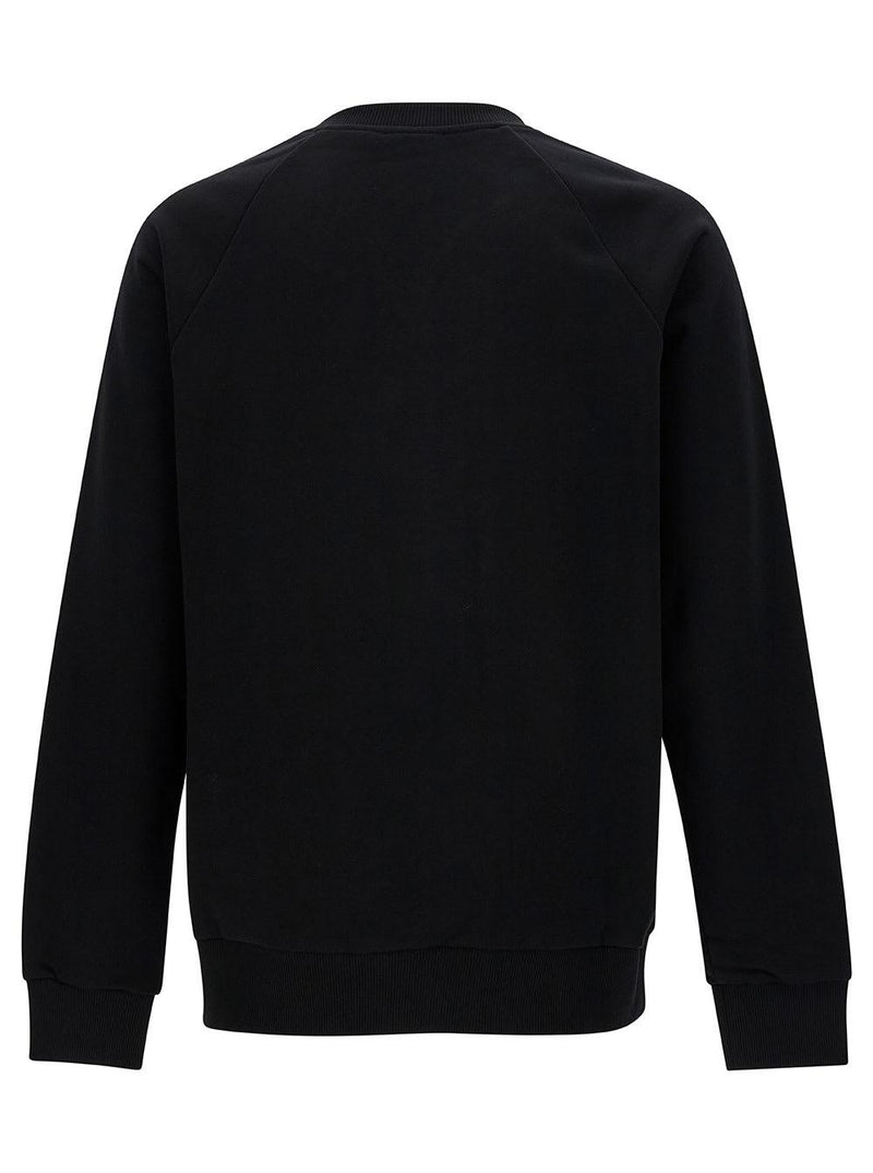 Balmain Black Crewneck Sweatshirt With Contrasting Logo Print At The Front In Cotton Man - Men - Piano Luigi