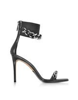 Balmain Black Leather Duo Chain Sandals - Women - Piano Luigi