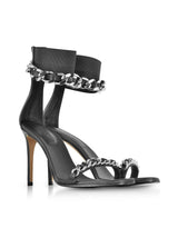 Balmain Black Leather Duo Chain Sandals - Women - Piano Luigi