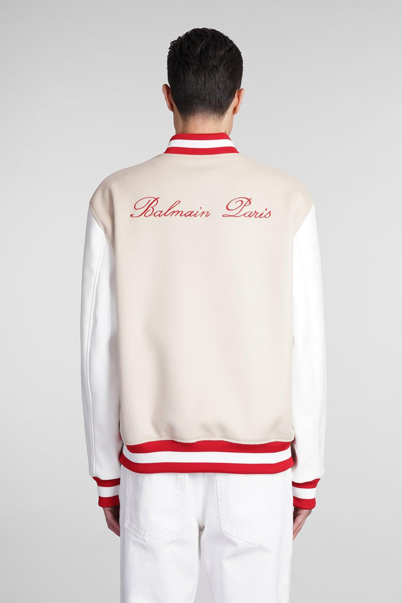 Balmain Bomber In Beige Wool - Men - Piano Luigi