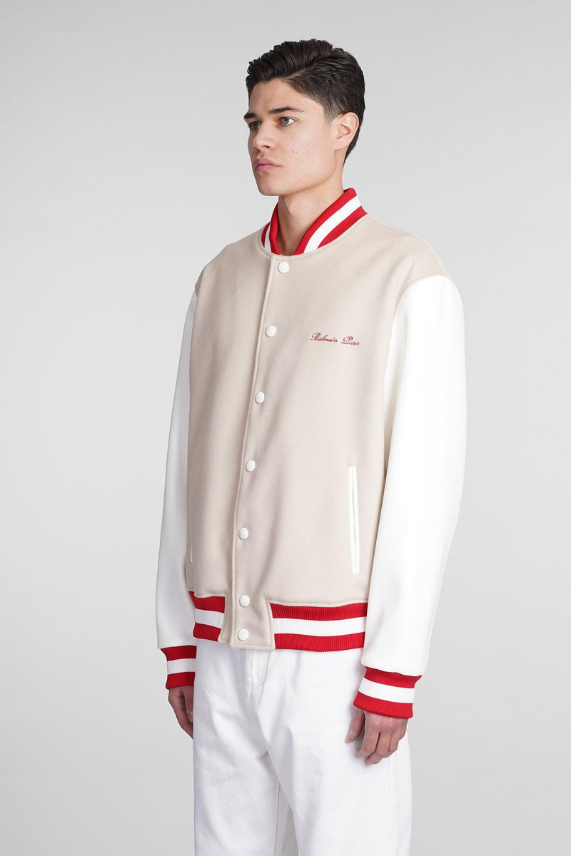 Balmain Bomber In Beige Wool - Men - Piano Luigi