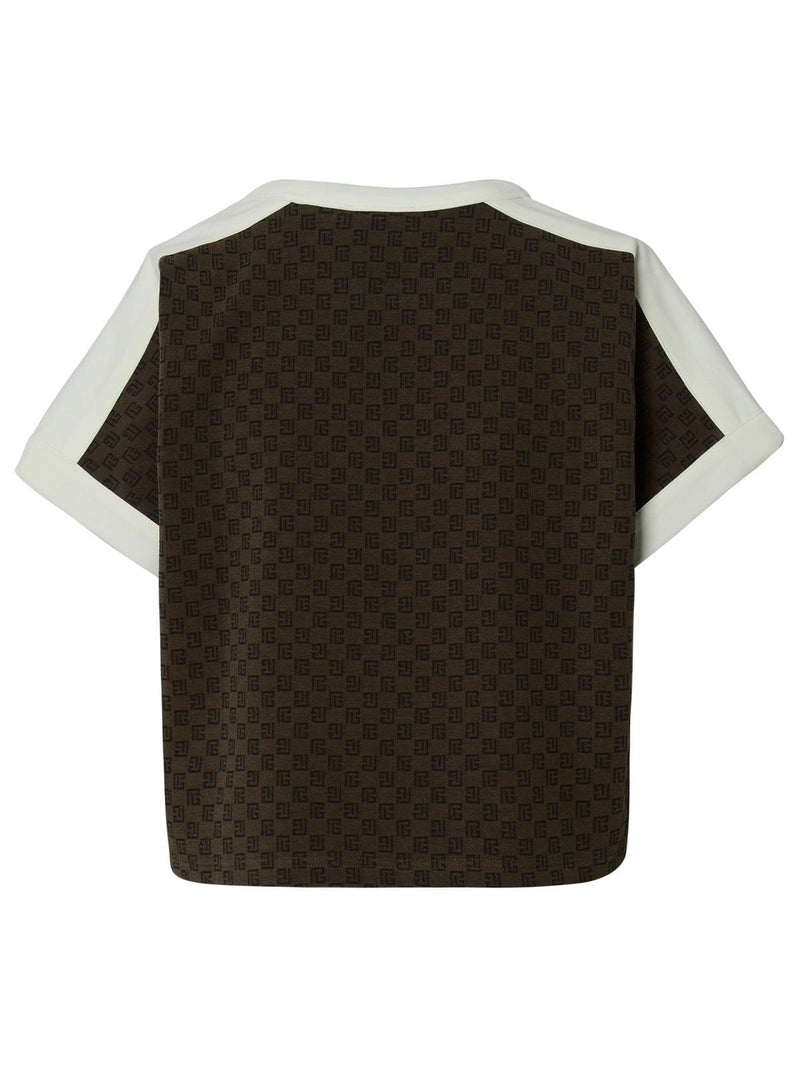 Balmain Brown Cotton Blend T-shirt - Women - Piano Luigi