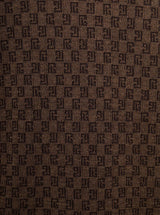 Balmain Brown Crewneck Sweater With All-over Retro Monogram Print In Stretch Wool Man - Men - Piano Luigi