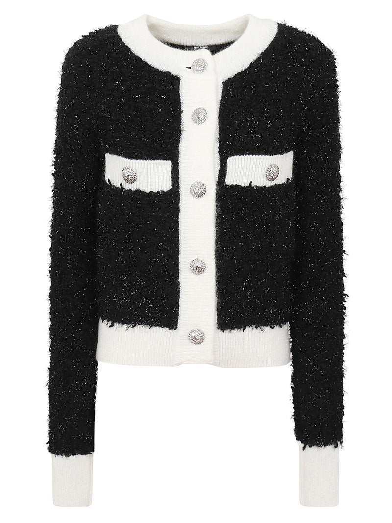 Balmain Buttoned Furry Tweed Cardigan - Women - Piano Luigi