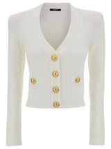 Balmain Buttoned Knit Crop Cardigan - Women - Piano Luigi