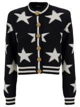 Balmain Buttonned Knit Stars Cropped Cardigan - Women - Piano Luigi