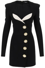 Balmain Crepe Mini Dress With Jewel Buttons - Women - Piano Luigi