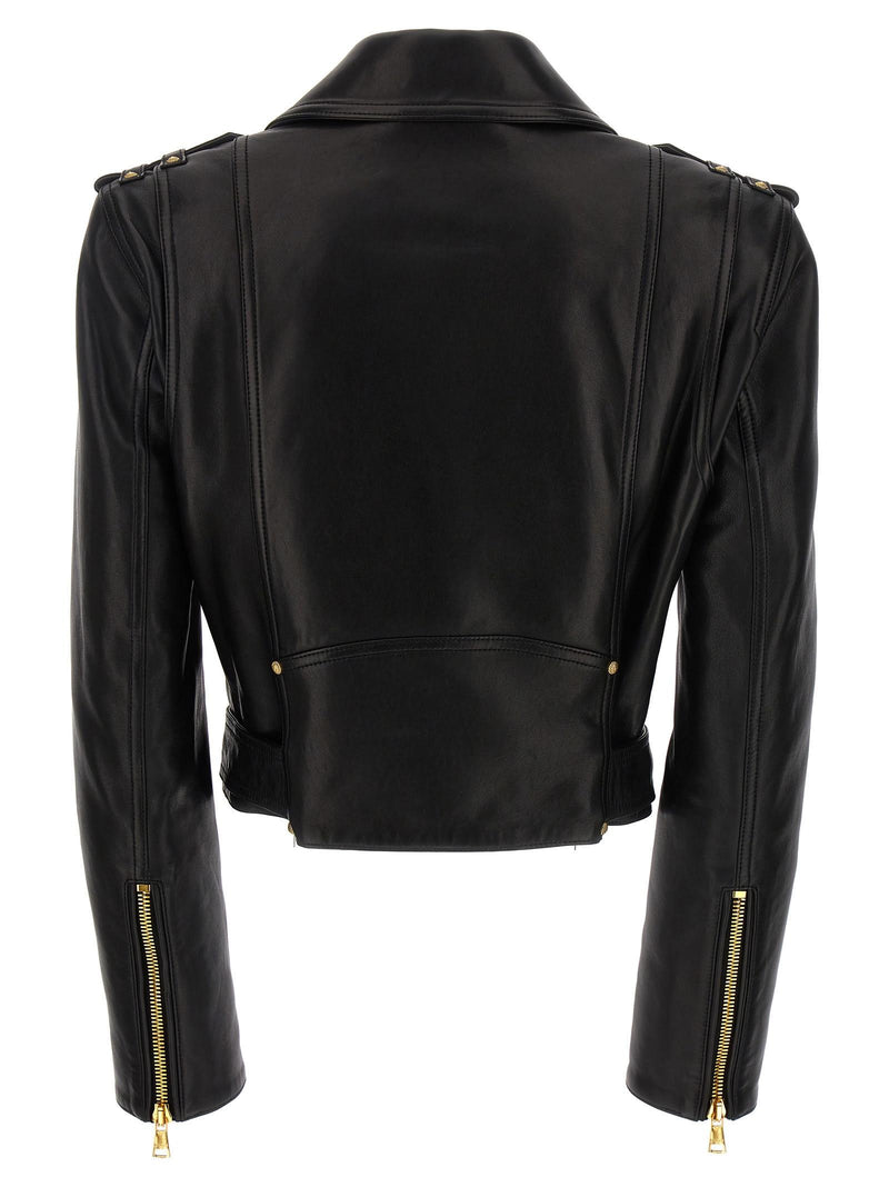 Balmain Cropped Leather Nail - Women - Piano Luigi