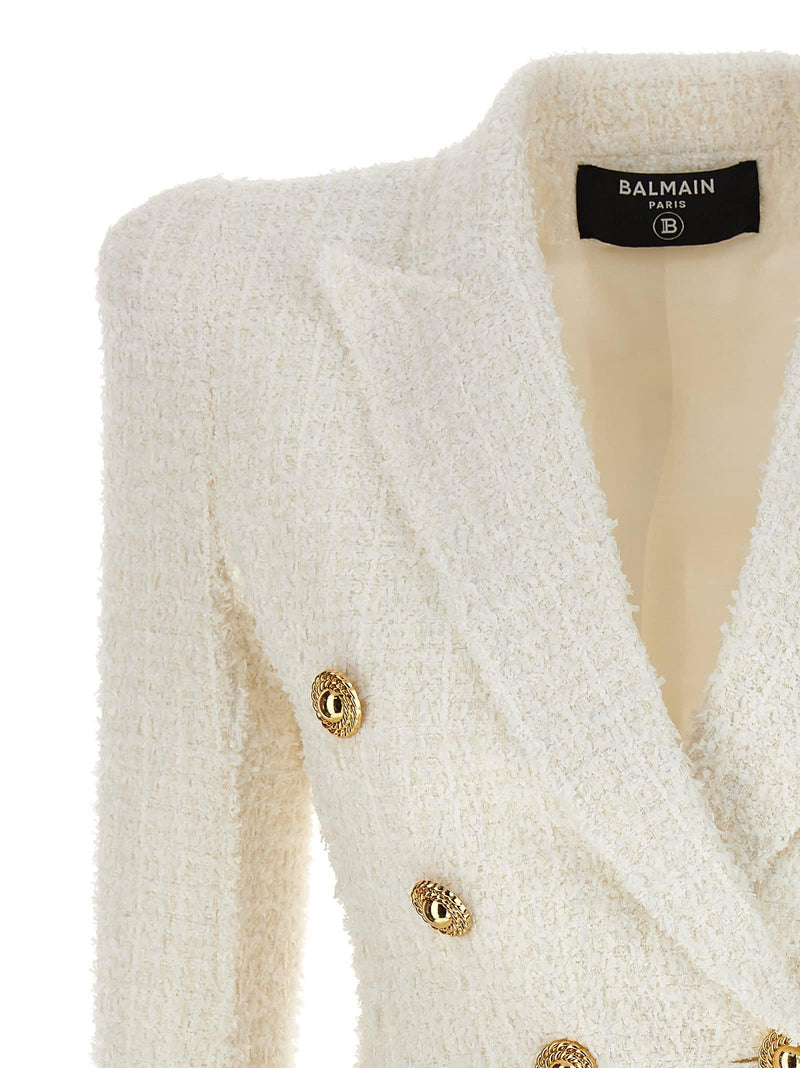 Balmain white tweed blazer best sale