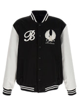 Balmain embroidered Badges Satined Varsity Bomber Jacket - Men - Piano Luigi