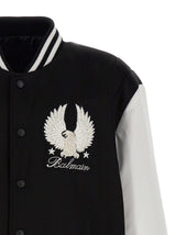 Balmain embroidered Badges Satined Varsity Bomber Jacket - Men - Piano Luigi