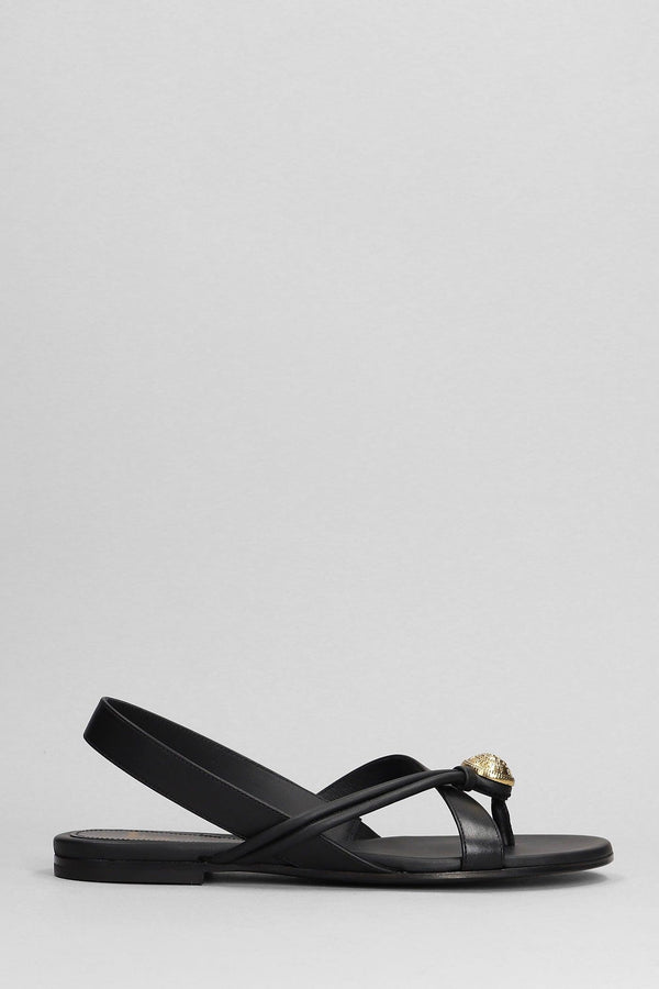 Balmain Flats In Black Leather - Women - Piano Luigi