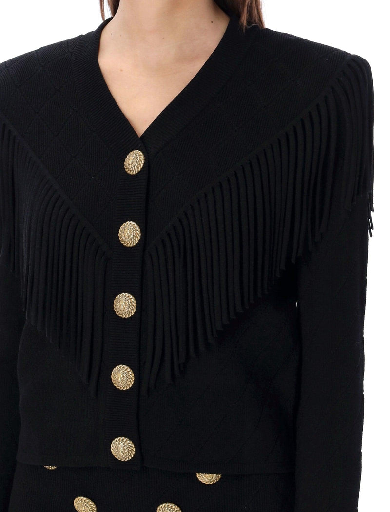 Balmain Fringed Fine Knit Cardigan - Women - Piano Luigi